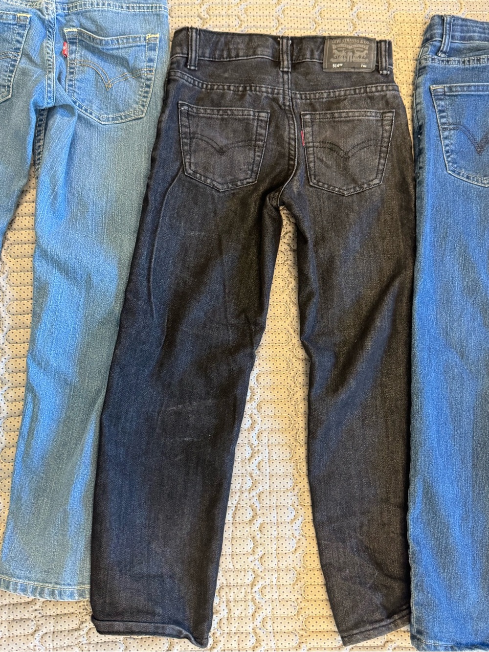 Levi's Boys' Light Blue, Dark Blue & Black Straight Jeans Trio - Picture 11 of 12